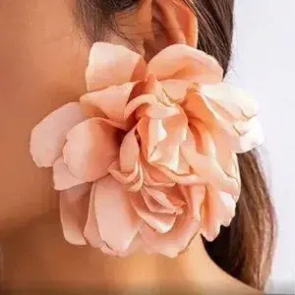 Peach Flower Earrings